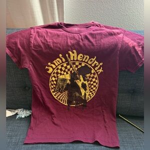 Jimi Hendrix Graphic Tee in Maroon and Gold - Authentic Hendrix
